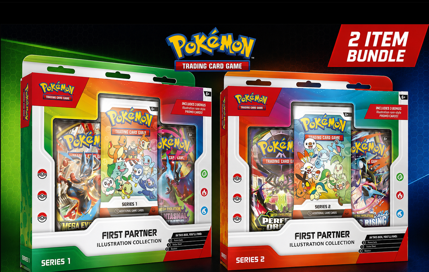 Pokemon First Partner Series 1 & Series 2 combo pack (one of each)