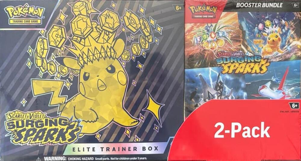 Pokemon Surging Sparks ETB + Booster Bundle - Costco Bundle
