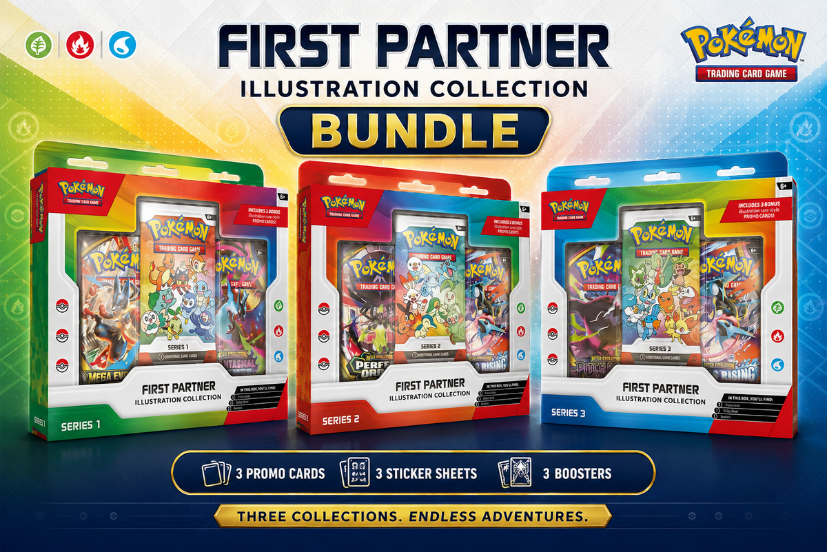 Pokemon First Partner Series 1, Series 2, Series 3 combo pack (one of each)